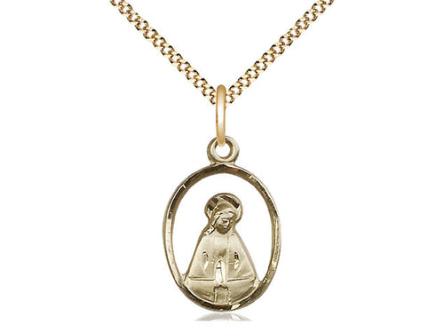 14kt Gold Filled Madonna Pendant on a Gold Filled Chain