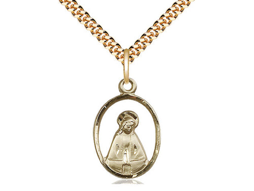 14kt Gold Filled Madonna Pendant on a Gold Filled Chain