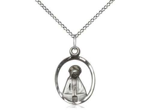 Sterling Silver Madonna Pendant on Sterling Silver Chain
