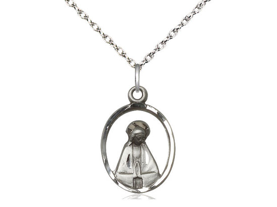 Sterling Silver Madonna Pendant on Sterling Silver Chain