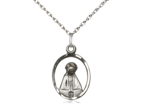 Sterling Silver Madonna Pendant on Sterling Silver Chain