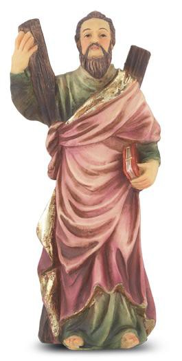 St. Andrew Hand Painted Solid Resin Statue (4") NO Box - Unique Catholic Gifts