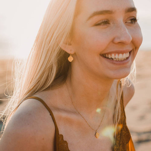 Miraculous Mary Earrings: Gold