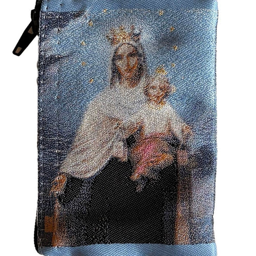 Lady of Mt. Carmel w/ Baby Jesus Rosary Pouch 4" x 6”
