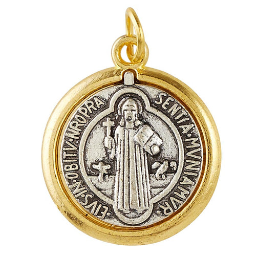 Two-Tone St. Benedict Medal 1/2"