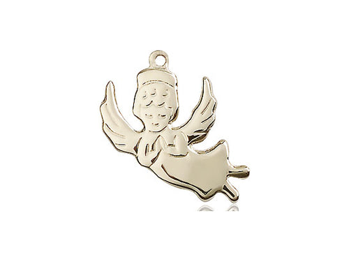 14kt Gold Filled Angel Medal on a Gold Filled Heavy Curb Chain