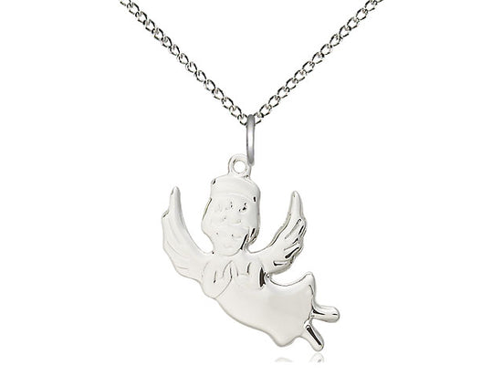 Colgante de ángel de plata esterlina en una cadena de plata esterlina