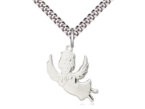 Sterling Silver Angel Medal on a Sterling Silver Chain