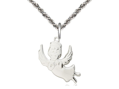 Sterling Silver Angel Medal on a Sterling Silver Chain