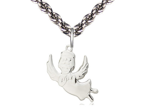 Sterling Silver Angel Medal on a Sterling Silver Chain
