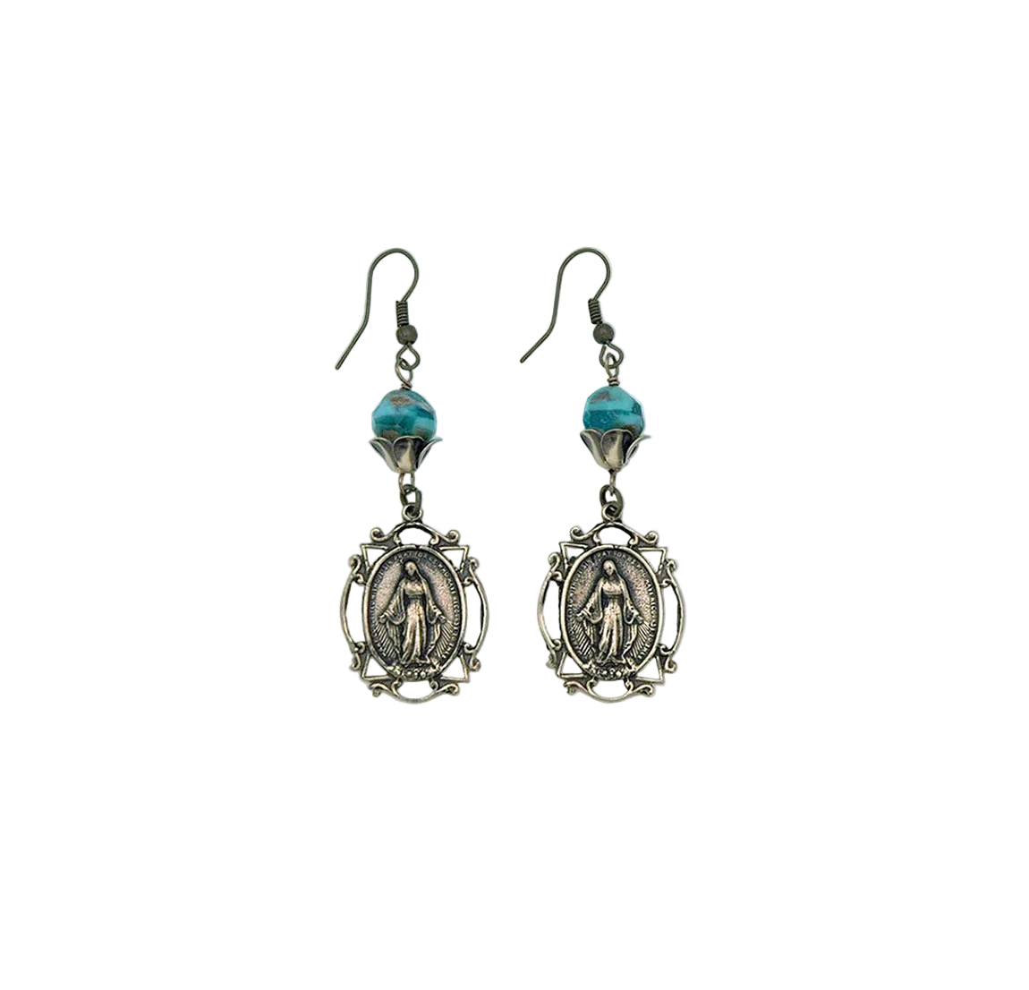 Bronze Earrings, Miraculous Medals