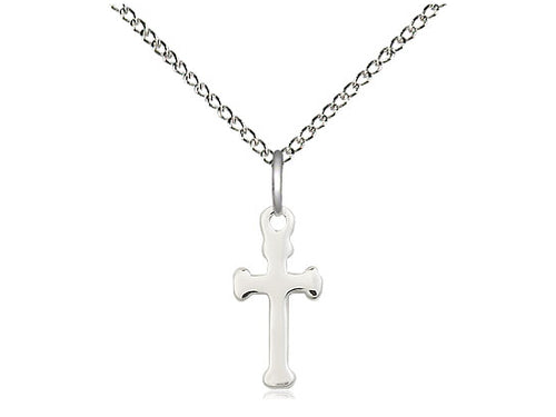 Sterling Silver Cross Medal on a Sterling Silver Chain