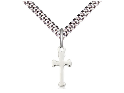 Sterling Silver Cross Medal on a Sterling Silver Chain