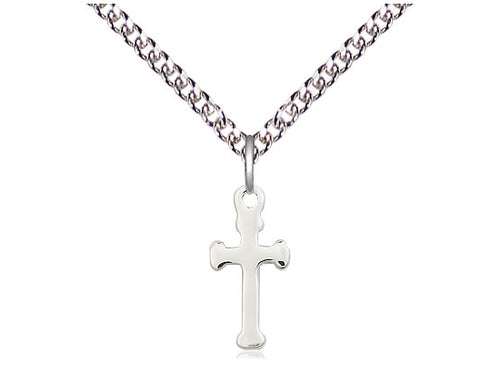 Sterling Silver Cross Medal on a Sterling Silver Chain