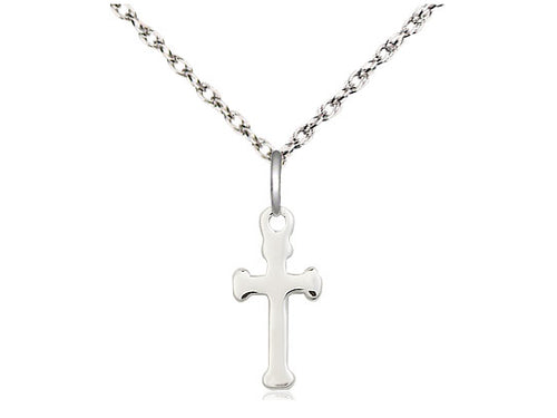 Sterling Silver Cross Medal on a Sterling Silver Chain