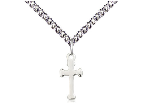 Sterling Silver Cross Medal on a Sterling Silver Chain