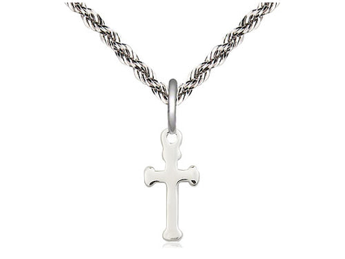 Sterling Silver Cross Medal on a Sterling Silver Chain