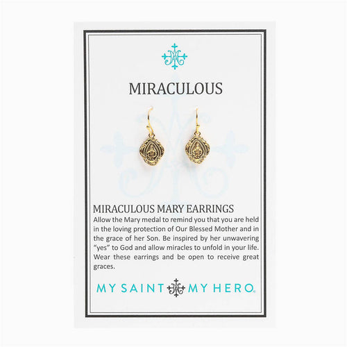 Miraculous Mary Earrings: Gold