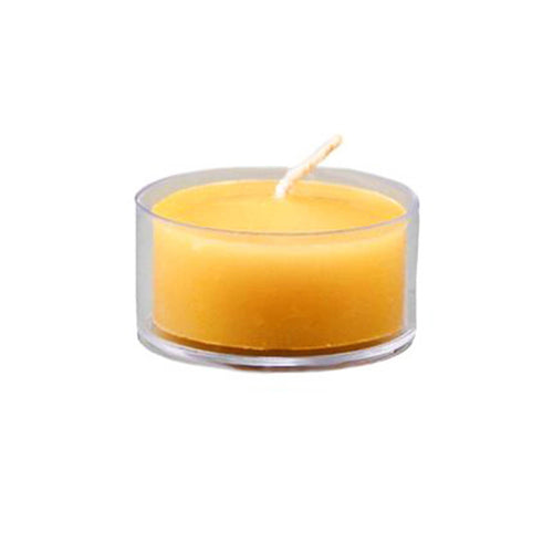 Natural Beeswax Tealight Candles - Clear Cup