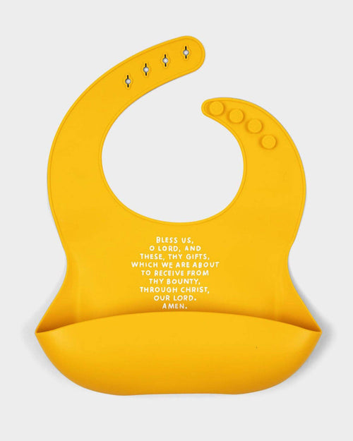 Meal Blessing Silicone Bib: Powder Blue