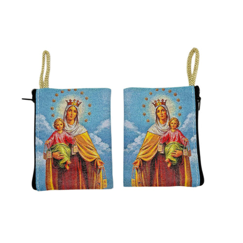 Lady of Mt. Carmel with Baby Jesus Rosary Pouch 3″ x 4″