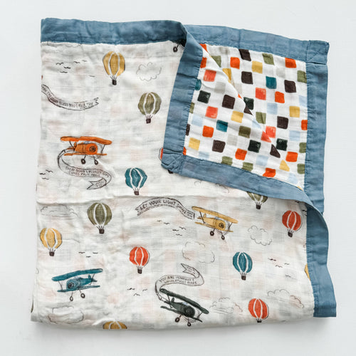 Scripture Planes Luxury Double Sided Muslin Catholic Blanket