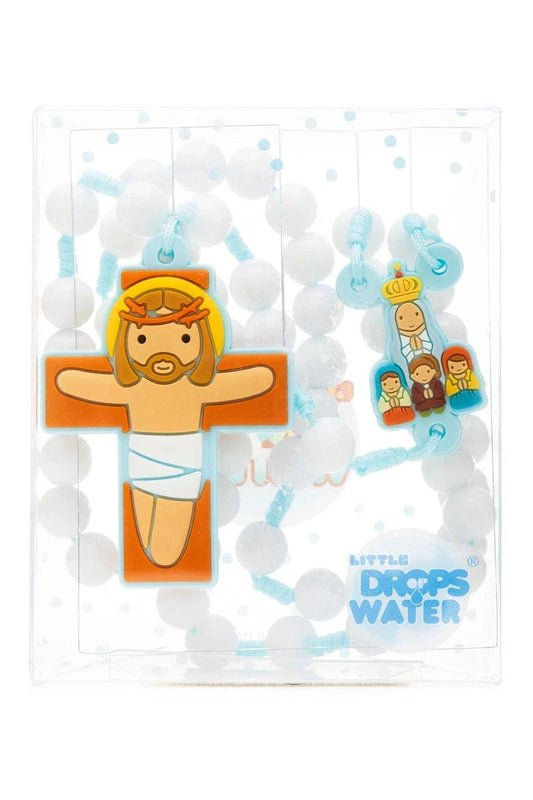 Our Lady Fatima Catholic Rosary Boys | Blue Prayer Beads | Little Drops of Water