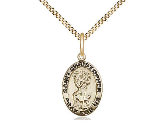 Medalla de San Cristóbal Lleno de Oro (3/4")