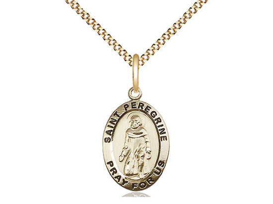 Gold Filled St Peregrine Pendant (3/4")