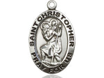 Sterling Silver St. Christopher Medal 1" with 24" chain