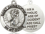 Sterling Silver St. Christopher Medal 3/4"