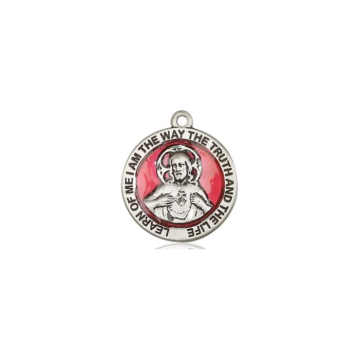 Sterling Silver Scapular Pendant on a 18 inch Sterling Silver Light Curb Chain