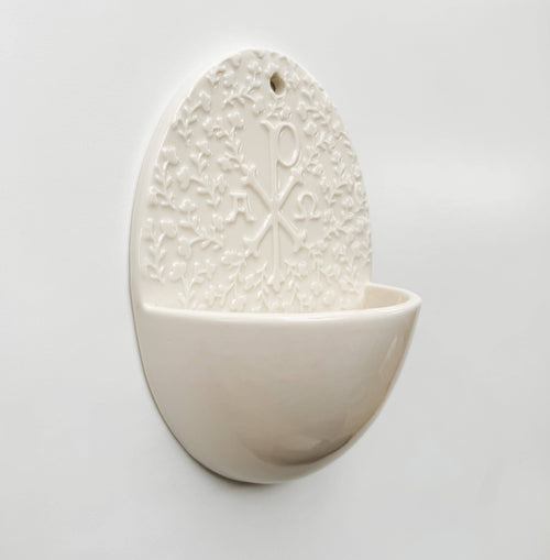 Chi Rho Holy Water Font for Home