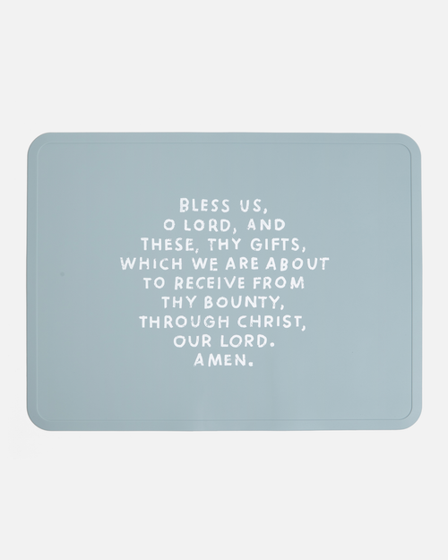 Meal Blessing Silicone Placemat: Cornflower Blue
