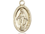 Gold Filled Miraculous Medal Pendant (3/8") with 18" chain