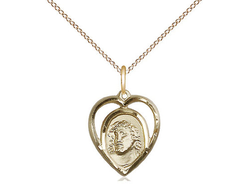 14kt Gold Filled Ecce Homo Medal on a Gold Filled Curb Chain