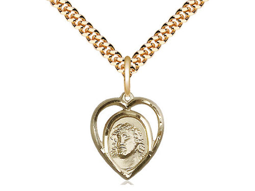 14kt Gold Filled Ecce Homo Medal on a Gold Filled Curb Chain