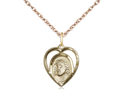 14kt Gold Filled Ecce Homo Medal on a Gold Filled Curb Chain