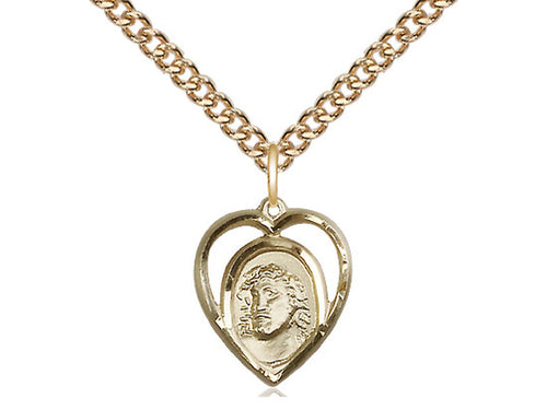 14kt Gold Filled Ecce Homo Medal on a Gold Filled Curb Chain
