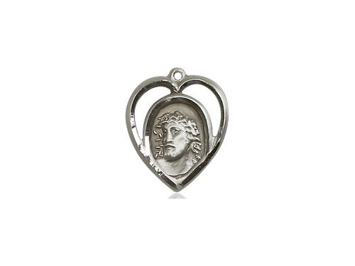 Sterling Silver Ecce Homo Pendant on a Sterling Silver Curb Chain