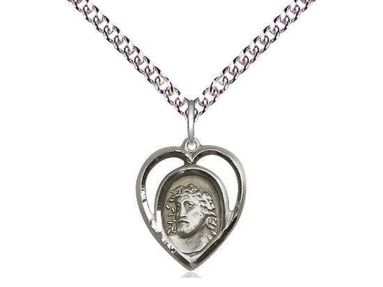 Colgante de homo de plata esterlina en una cadena de acera de plata esterlina