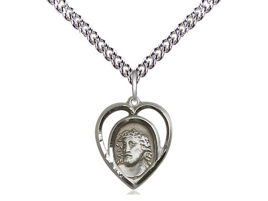 Colgante de homo de plata esterlina en una cadena de acera de plata esterlina