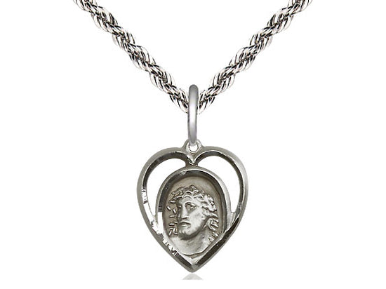 Colgante de homo de plata esterlina en una cadena de acera de plata esterlina