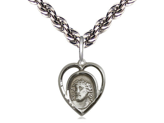 Colgante de homo de plata esterlina en una cadena de acera de plata esterlina