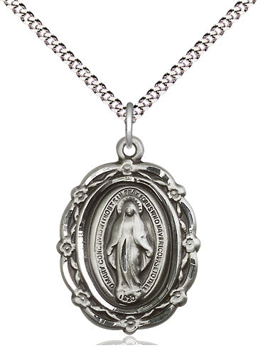 Sterling Silver Miraculous Pendant  (7/8")