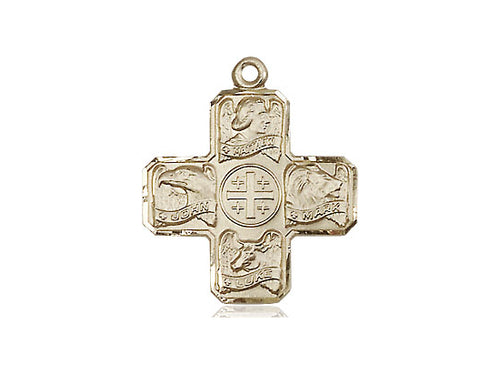 14kt Gold Filled Evangelist Pendant on an 18-Inch Gold Filled Light Curb Chain