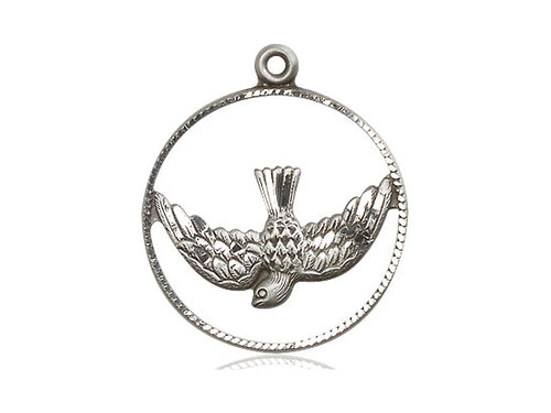 Collar Del Espíritu Santo De Plata De Ley Con Cadena De Plata De Ley