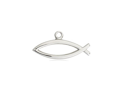 Sterling Silver Fish Pendant on a Curb Chain