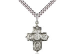 Sterling Silver First Communion 4-Way Chalice Cross 3/4" with 24" chain