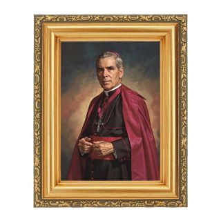 5 1/2" x 7" Archbishop Fulton Sheen in Antique Gold Frame